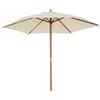 Ombrellone da Giardino 2.5x2.5 m Palo Ø38 mm in Legno Crema