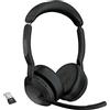 Jabra Evolve2 55 Cuffie Wireless Stereo con tecnologia Jabra Air Comfort, USB-A dongle, Tutte le piattaforme, Stereo, Senza Supporto
