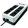 Eaton UPS 3S 550 DIN - Off-Line UPS - Gruppo di continuità (UPS) - 550VA (6 prese DIN, Limitatore di Sovratensione, Silenziatore) - Interfaccia USB (cavo incluso) - 3550D - Nero e Bianco
