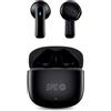SPC Zion 2 Play - Cuffie Bluetooth wireless con 28 ore di autonomia con ricariche multiple, ultracompatte, controllo touch, vivavoce, assistente vocale e piccolissima custodia di ricarica USB-C - Nero