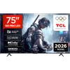 TCL TV 75T8D 4K QLED da 75" con QD-Mini LED Dimming HDR Smart TV, 4K Ultra HD, Google TV con 144Hz VRR e audio Onkyo 2.1