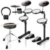 MK-0 Batteria Elettronica, 4 Pad Batteria Mesh Silenziosi, Rack in Alluminio, 2