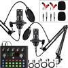 Kit Attrezzatura Podcast per 2, Persone Con Modulatore Vocale & Microfono a Cond