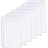 Zelten Confezione da 6 buste per raccoglitori formato A7 con 6 fori, in plastica, impermeabili, 6 fori, per ricevute e biglietti (1 tasca, A7)