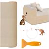 Fayskpwe Tappetino Antigraffio Autoadesivo per Gatti,40×200cm,Coperta da grattare per gatti,DIY Tappetino Tiragraffi Autoadesivo per Gatti, Protegge Tappeti e Divani (Cachi）