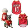 Aoseiens Maglia da calcio 2026 per cani, stile messico, senza maniche, traspirante, costume sportivo per cuccioli, abbigliamento sportivo per animali domestici