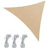 Rebecca Mobili Telo Parasole Impermeabile, Tenda a Vela Triangolare, Beige Scuro, Poliestere Acciaio, Corde Incluse, Montaggio Facile - Misure: 5x5x5 mt - Art. RE6975
