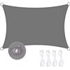 TXVQ Vela Ombreggiante Impermeabile 2x3m, 95% Protezione UV Tenda da Sole per Esterno, Tenda Parasole Rettangolare per Giardino, Balcone, Piscina (Grigio)