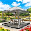 ConBlom 3 x 3 m zanzariera per patio ombrellone baldacchino esterno, zanzariera in PP nanocomposito, 4 pannelli laterali per gazebo, con 2 cerniere, facile da installare, tasso di ombreggiatura del 30% (nero)