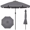 COSTWAY Ombrellone da Giardino 290 cm, Inclinazione Regolabile, con 8 Stecche, Borsa da Trasporto, Anti-UV, per Balcone, Piscina e Terrazza (Grigio)