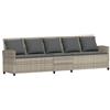 vidaXL Divano da Giardino con Cuscini 5 Posti Grigio Chiaro Polyrattan, Divano da Esterno, Divano da Giardino a 5 posti, Divano da Esterno a 5 posti