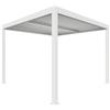VERDELOOK | Pergola Bioclimatica Atena 100 Effetto Legno 3x3 H2,5 m con Lamelle Bianche, Pergola in Alluminio con Lamelle Orientabili con Arganello e Grondaia Integrata