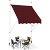 HOMASIS Tende da Sole per Esterno Estensibili, Protezione Solare Regolabile in Altezza, Tenda da Balcone senza Foratura, Tendalino Parasole con Manovella (Rosso, 1,5M)