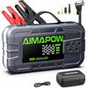 AIMAPOW Avviatore Batteria Auto 9000A con Compressore 160PSI,Booster Batteria Auto 12V per Tutti i Motori Benzina e Diesel 12L,Avviatore Emergenza Auto con Display LCD 4.2", Torcia 600LM （Green）