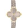 Oozoo Timepieces C11520 - Orologio da donna in oro con cinturino in pelle, orologio moderno da donna, elegante, analogico, a forma di quadrifoglio, 32 x 32 mm, tortora (T)
