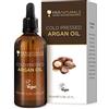 PraNaturals Olio di Argan del Marocco per capelli, viso e corpo - 100% Naturale, puro e senza parabeni o SLES, Ricco di vitamina E per pelle e capelli sani, Vegano, non testato su animali