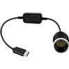 HuaLiSiJi USB Accendisigari Auto Femmina 5V USB C Maschio a 12V Presa Accendisigari per i Registratori Di Guida, GPS, Cani Elettronici e Altri Dispositivi (C, 1.2m)