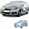 Generico personalizzato telo copriauto impermeabile Compatibile con Peugeot 308 SW Estate 2007-2026,protezione solare,dalla pioggia,dal vento,dalla polvere,adatto a tutte le stagioni(silver green)