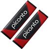 Generic 2 Pz Auto Cintura Di Sicurezza Coprire Pad Per Kia Picanto Fibra Di Carbonio Cintura Di Sicurezza in Pelle Morbida Traspirante Spalla Protettiva Confortevole Guida Cintura Di Sicurezza Coprire