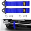VBGURR Corda di traino, 2 cinghie di traino sportive in nylon ad alta resistenza con gancio resistente, per rimorchi e rimorchi, per auto, paraurti anteriore e posteriore (blu)