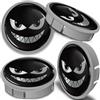 SkinoEu 4 x 60mm Coprimozzi Coprimozzo per Centro Copricerchi Tappi per Ruote Cerchi in Lega Argento Nero Grigio Sorriso CXS 17