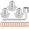 Qichan 3 Set Tappo Coppa Olio Motore, M14 x 1,5 Tappo di Scarico Dell'olio Magnetico con Anello di Tenuta e Chiave a Bussola, Dado di Scarico della Coppa Magnetica per Auto e Moto