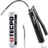 TECPO Grasso universale multiuso EP2 400 g cartuccia di grasso al litio, grasso universale, lubrificazione auto, resistente all'acqua, grasso al litio KP2K-30 + pressa per grasso con leva manuale