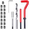 Fixinus Kit di Riparazione Filettatura M10 x 1,5 mm, 20 Pezzi, in Acciaio Inox, Set di Riparazione filettature Helicoil Coil Compatibile con Strumenti manuali per Riparazione Auto