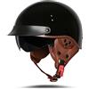 BOSERMEM Casco da moto con occhiali di protezione omologati DOT/ECE, casco jet per scooter, ciclomotore, ciclomotore, modello vintage (nero, XL 61-62 cm)