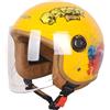 QKDWQZ Casco Da Moto Demi Jet Per Bambini, Casco Da Moto Per Bambini, Casco Da Scooter Omologato ECE Con Visiera Parasole, Alla Moda Per Ragazzi E Ragazze Dai 4 Ai 14 Anni F,47-55CM