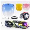 Naroote Visiera per Casco Aperta, Lente Antivento a per Moto, Lente per Casco Infrangibile per PC con 3 Scatti e Staffa, Ideale per Caschi retrò, 2 Cm (Trasparente)