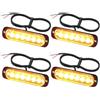 EYPINS 4 x 6 LED Luce Stroboscopica per Auto,Lampeggiante Led,IP65 Impermeabile,18 Modalità Flash per 12/24 V Auto, Camion, Trattori, Furgoni, Carrelli Elevatori