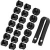 YUEHISY Set di Cappucci di Protezione per Dadi delle Ruote per Auto, Copertura Antifurto da 17 Mm per Viti del, Protezione delle Viti delle Ruote alla Moda e Durevole (Black)