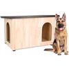 Ferplast Cuccia in Legno per Cani, Comfort 4 Stagioni, Isolamento da Freddo e Caldo, Protezione da Pioggia e Umidità, 2 Entrate con 1 Porta Scorrevole, 115 x 76 x 76 cm.