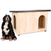 Ferplast Cuccia in Legno per Cani, Comfort 4 Stagioni, Isolamento da Freddo e Caldo, Protezione da Pioggia e Umidità, 2 Entrate con 1 Porta Scorrevole, 134 x 84,5 x 84 cm.