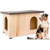 Ferplast Cuccia in Legno per Cani, Comfort 4 Stagioni, Isolamento da Freddo e Caldo, Protezione da Pioggia e Umidità, 2 Entrate con 1 Porta Scorrevole, 95 x 65 x 62,5 cm.