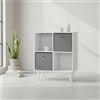 INDE MOBLEKIT | Scaffale cubico in legno con 4 scomparti, 60x29x75 cm, bianco e grigio, con 2 cassetti estraibili, scaffale moderno per cucina, camera da letto o bagno