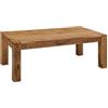 FineBuy Tavolino da caffè Legno Massello Acacia 110x40x60 cm Disegno Tavolo | Tavolo da Salotto Rettangolare | Divano Tavolo