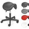 Mingone Sedia a Sella Regolabile in Altezza Sgabello per Parrucchieri con Ruote Sedia Ergonomica Girevole a 360° Sgabello a Sella in Pelle PU Adatto per Ufficio, Salone, Cucina, Bar e Tatuaggi, Nero