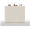 WHOUS Mobiletto Salvaspazio Portaoggetti GARDA con 2 Ante, Mobile Multiuso per Bagno, Cucina e Sala da Pranzo, 80,9x35x70 cm, Cashmere e Rovere Chiaro