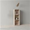 INDE MOBLEKIT | Libreria stretta in legno, 3 ripiani, 30x29,7x90 cm, rovere chiaro, finitura opaca, scaffale verticale per bagno, cucina o ufficio