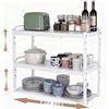Starvortex Ripiano Organizzatore per Cucina, Scaffale Espandibile 32-53cm per Pensili, Ripiani Resistente per Top Cucina, Scaffalatura Regolabile in Bianco con 3 Altezze, Organizzatore per Desktop (2 Livelli)
