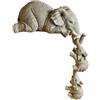 Cryofu Elefantini ornamentali in resina, 3 pezzi, 1 elefante mamma e 2 bambini che appendono una delle statue