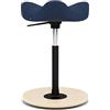 Varier Move Sgabello Sit-Stand per Tavoli ad Altezza Regolabile, Base Naturale e Tessuto, Blu