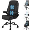 ALFORDSON Sedia Ufficio Ergonomica con Massaggio, Sedia Scrivania con Supporto Lombare, Poltrona Girevole ad Altezza Regolabile per Studio e Sala Riunioni, Portante 150 kg, Tessuto(Nera)