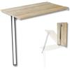 KDR Produktgestaltung Tavolo pieghevole da parete con gamba di supporto, piano del tavolo 80 × 50 cm in rovere, tavolo da pranzo pieghevole, tavolo da cucina da parete, tavolo da parete robusto, tavolo pieghevole da parete