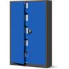 Jan Nowak Armadio da Ufficio C001 II Archivio per Officina in Metallo Verniciato a polvere Chiudibile 185 cm x 115 cm x 40 cm (Antracite-Blu)