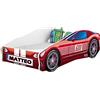 ACMA Letto Auto Bambino 140x70 cm Modello 1 con Materasso e Rete a Doghe - Letto Junior Auto Personalizzato con Nome, Letto Bambini Design Auto per Cameretta con Sponda di Sicurezza