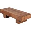 FineBuy Tavolino da caffè Legno Massello Acacia 120x30x45 cm Disegno Tavolo | Tavolo da salotto Rettangolare | Divano tavolo