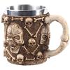 VOANZO Tazza da caffè con Teschio in Metallo con Manico Boccale da Birra con Teschio per Uomo Regalo per la Festa del papà